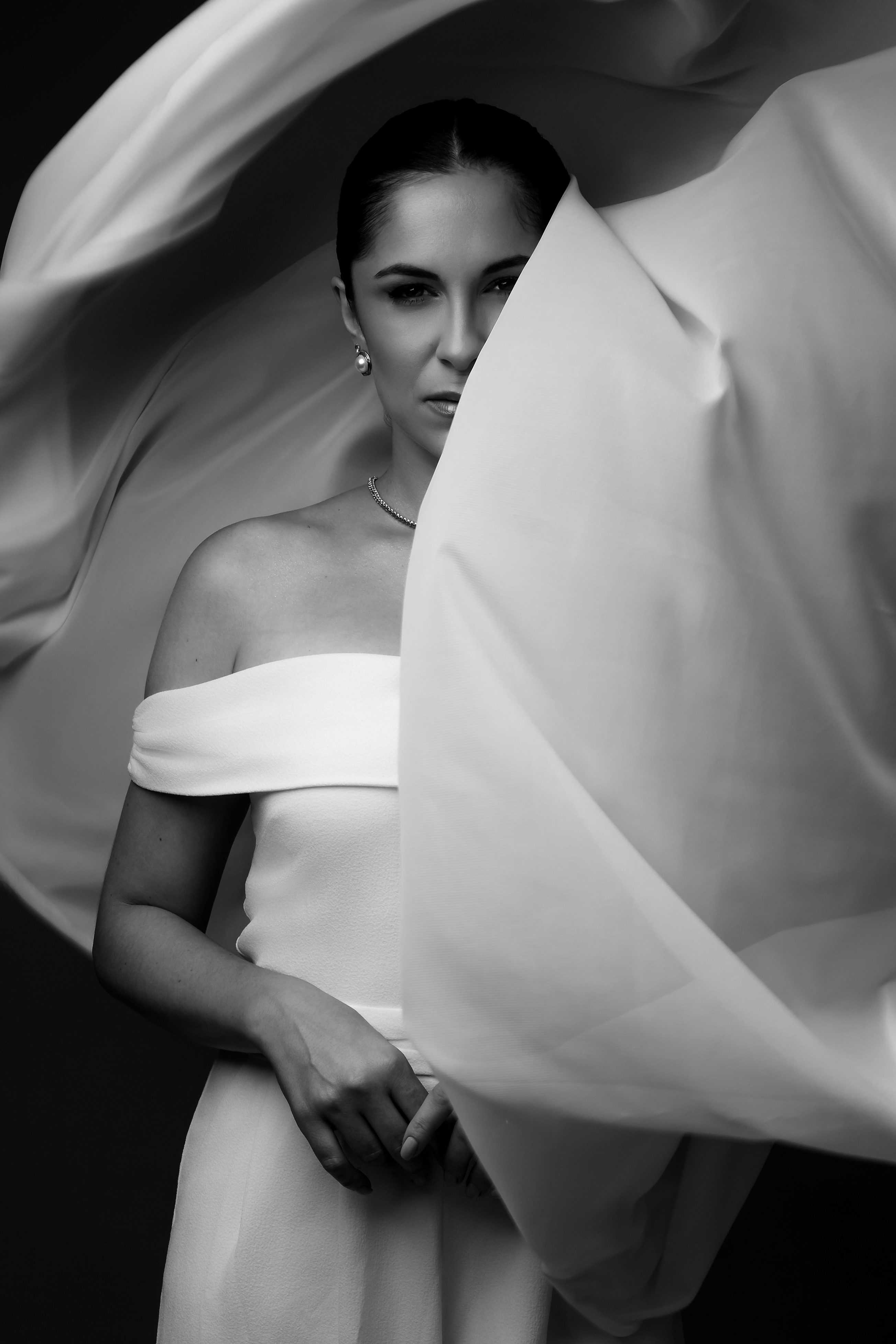 Modelo em estúdio fotográfico